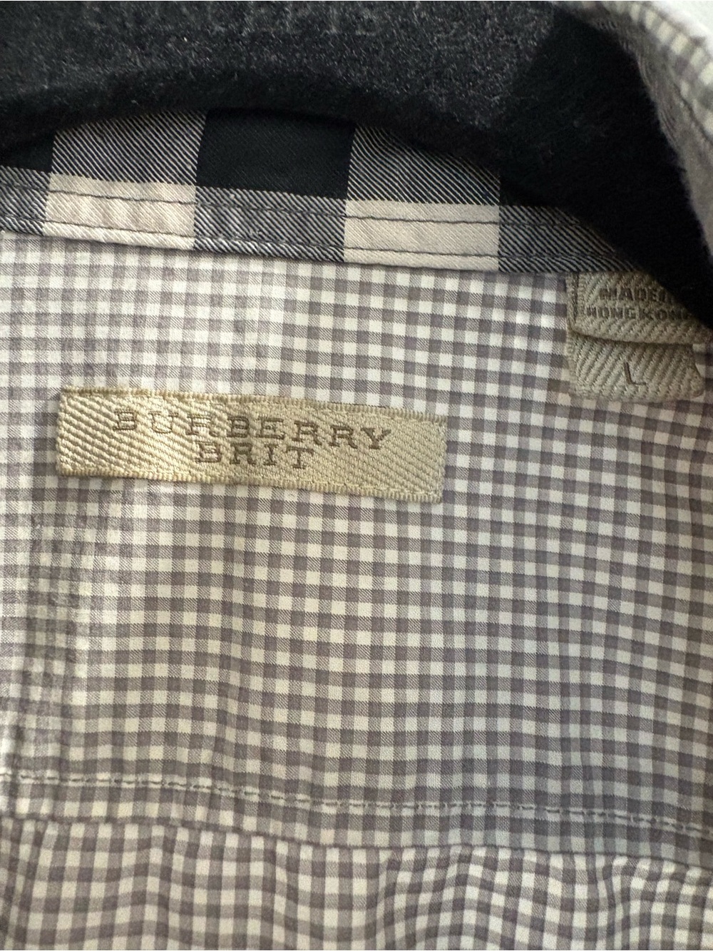 Burberry small check  large but fits more like a medium